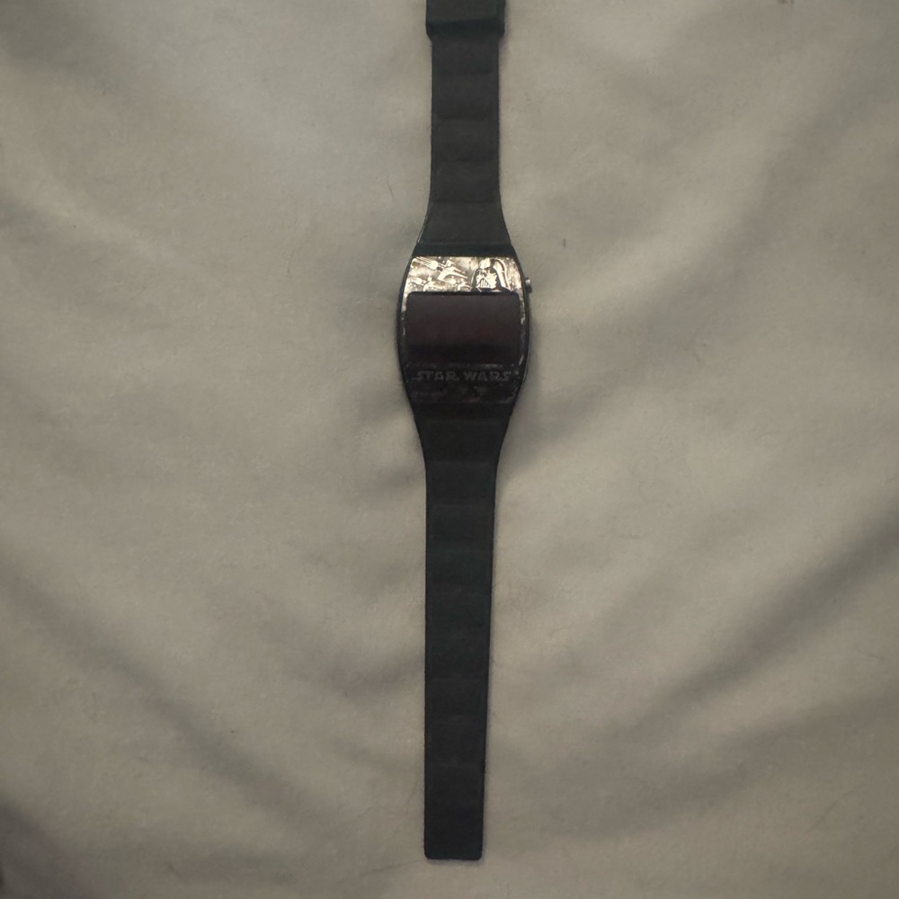 Star Wars Black Digital Wristwatch with Metallic Accent